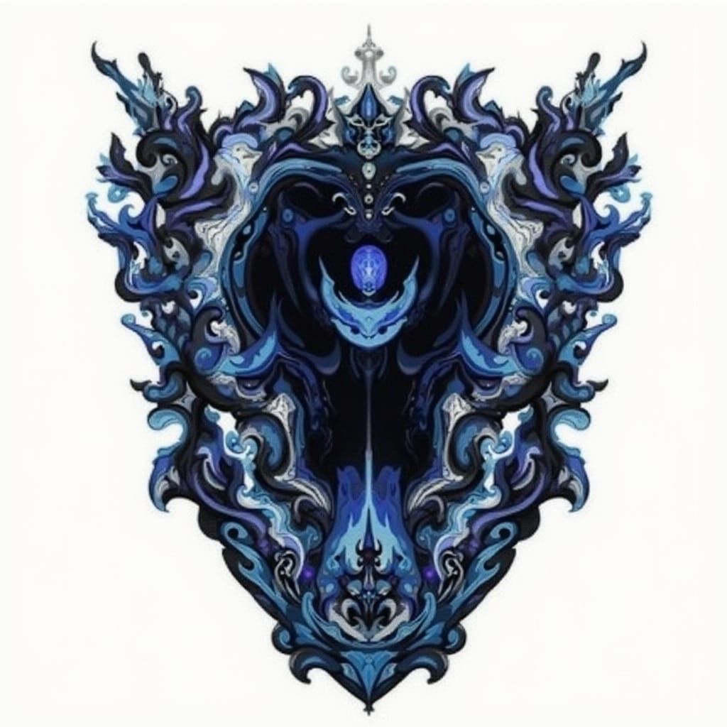 Crystal and Metallic Robot Logo in Blue and Black, Inspired ...