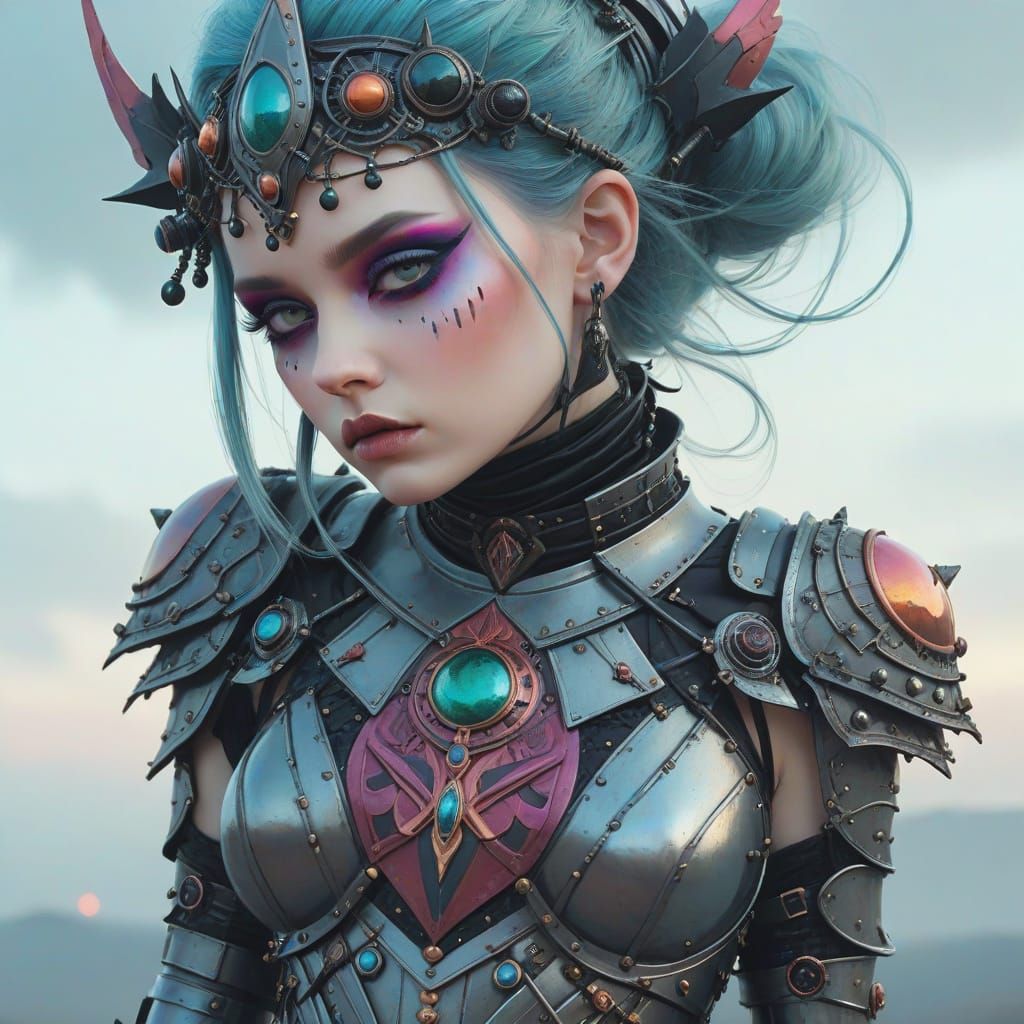 Goth Princess Knight with Sci-Fi Extraterrestrial Twist