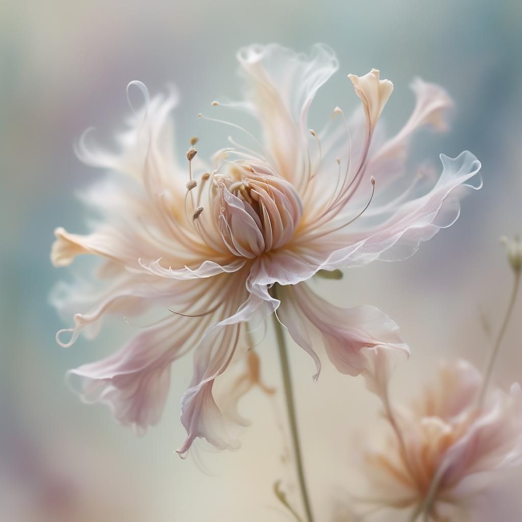 Delicate Pastel Flower in Surrealist Style