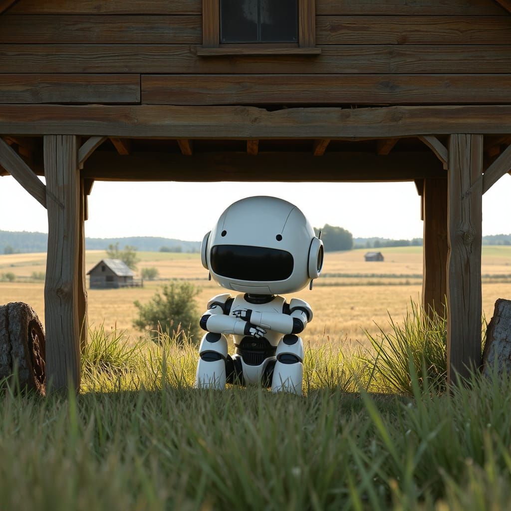 Robot in Field, Digital Comic Art