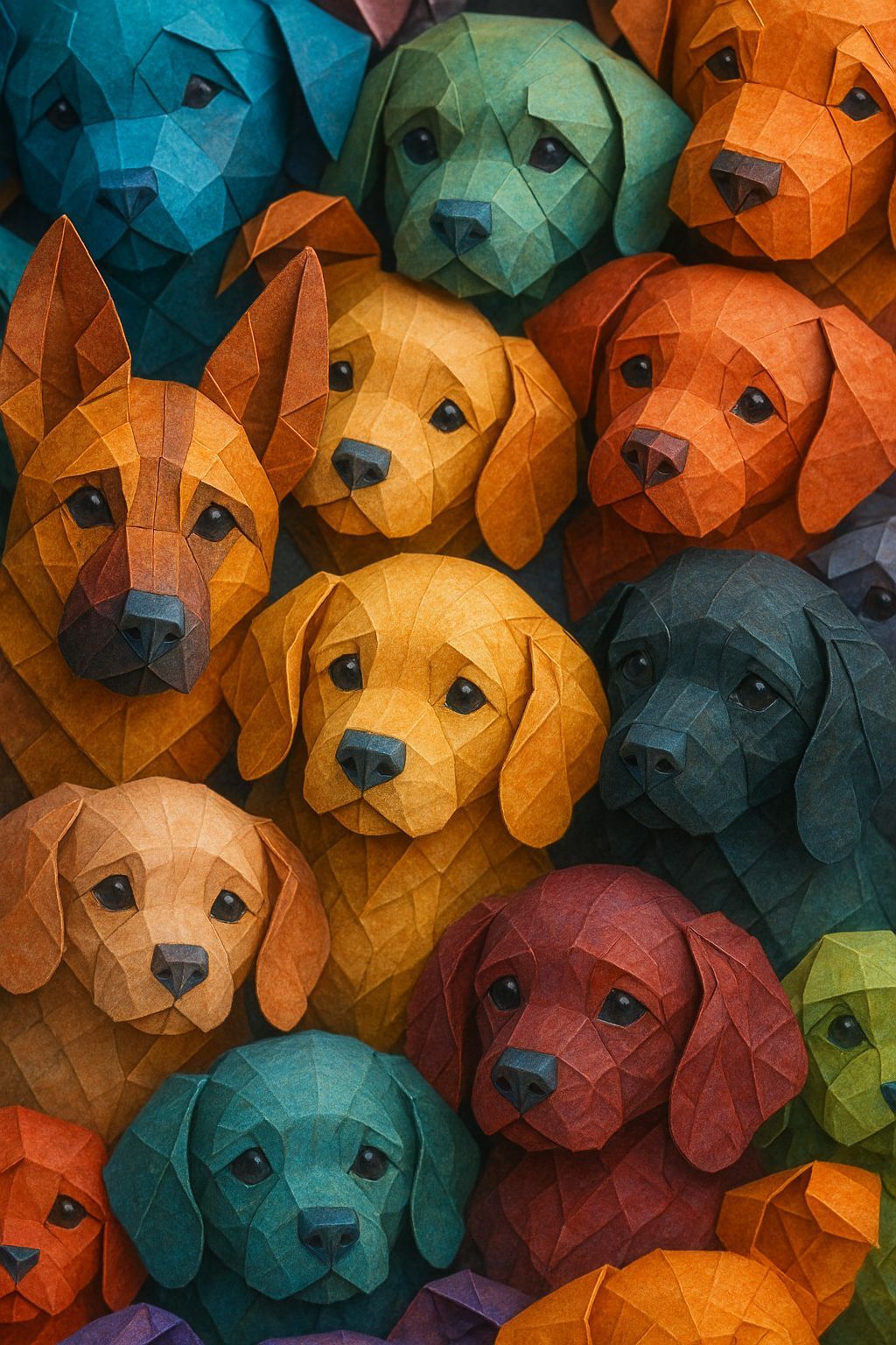 Origami Puppies Await a Group Photo