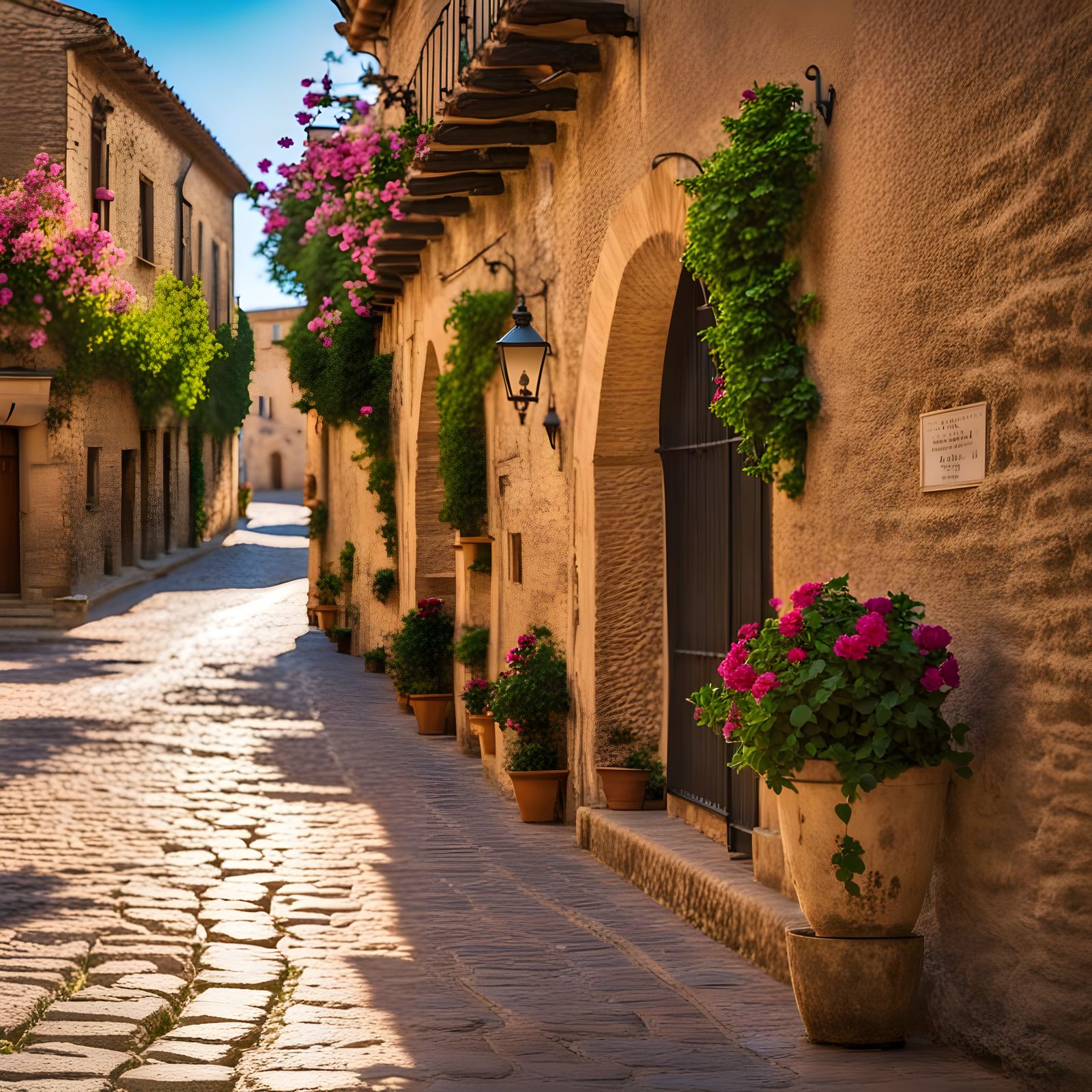 Charming Medieval Square in Peratallada, Catalonia