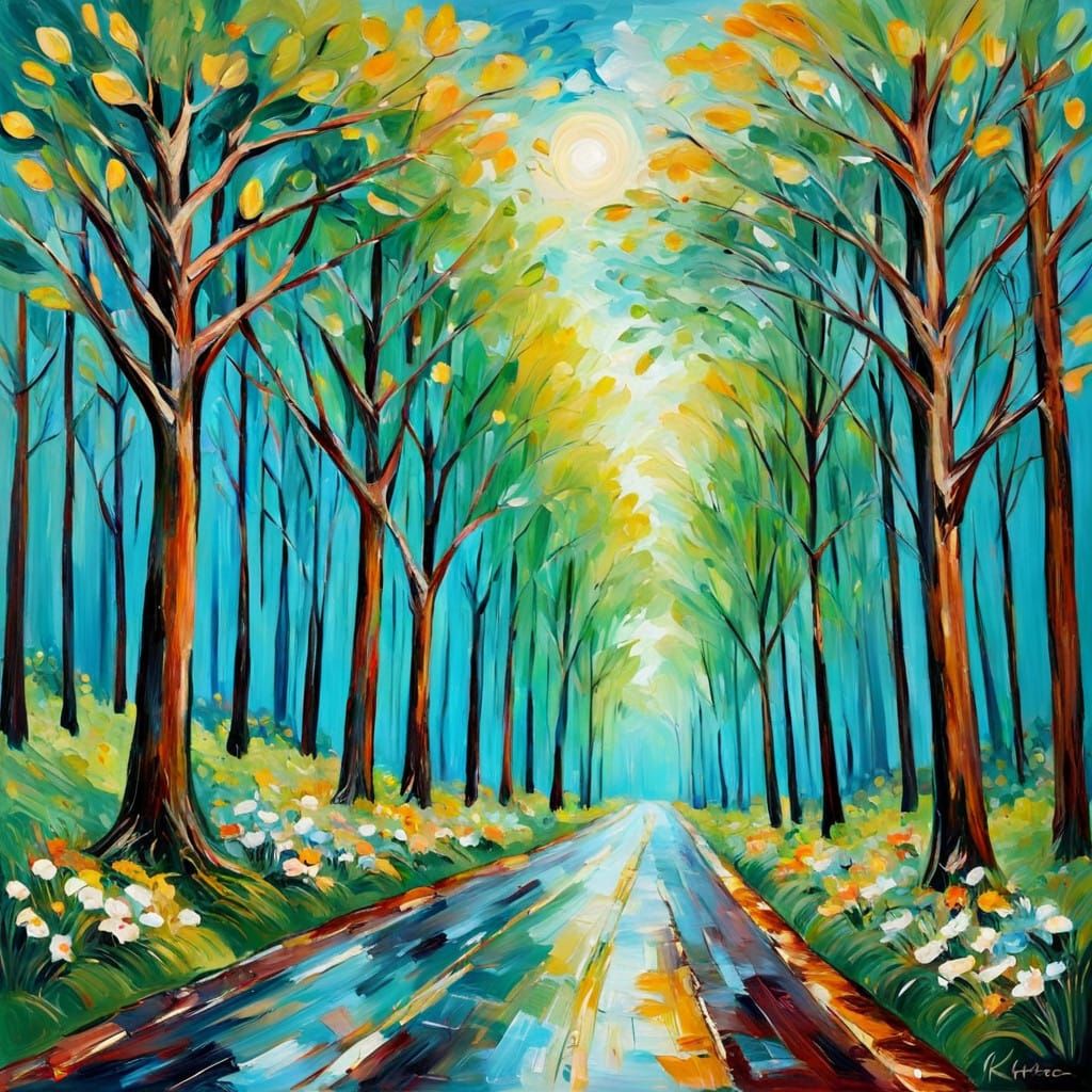 Road Through Enchanted Forest Landscape