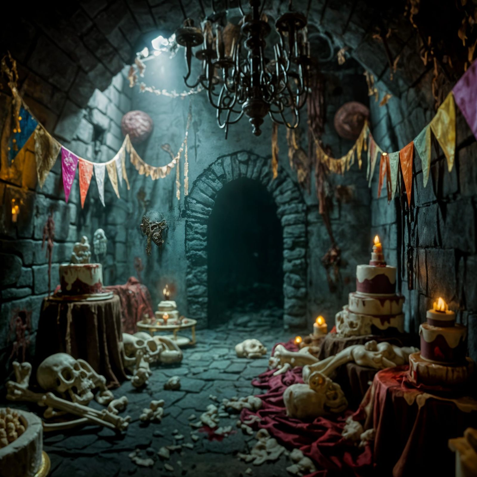 Surreal Birthday Party in Decrepit Dungeon