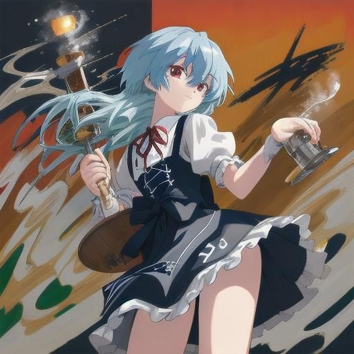 Rei Ayanami in Oktoberfest Attire, German Expressionism