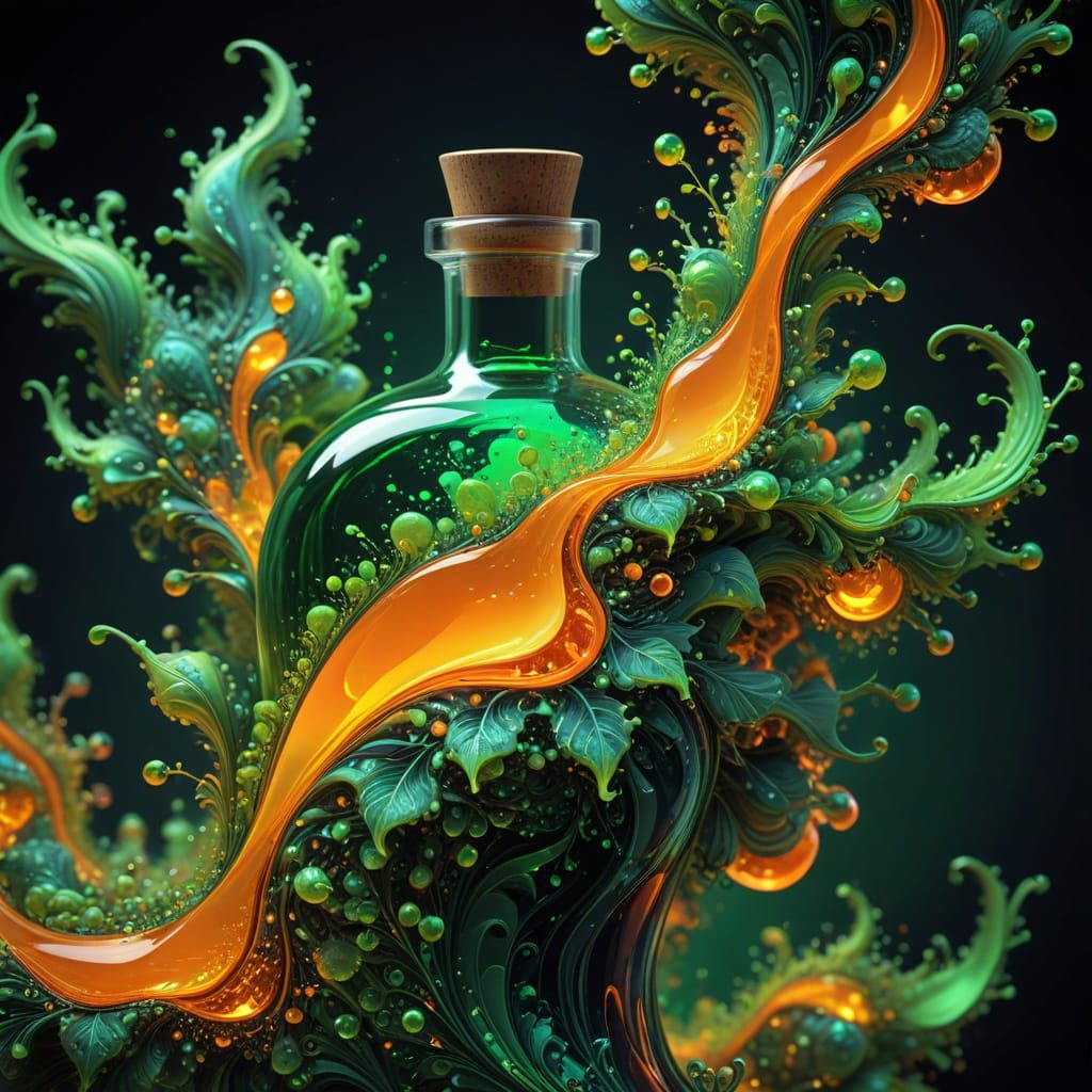 Neon Potion in Mosaic Style