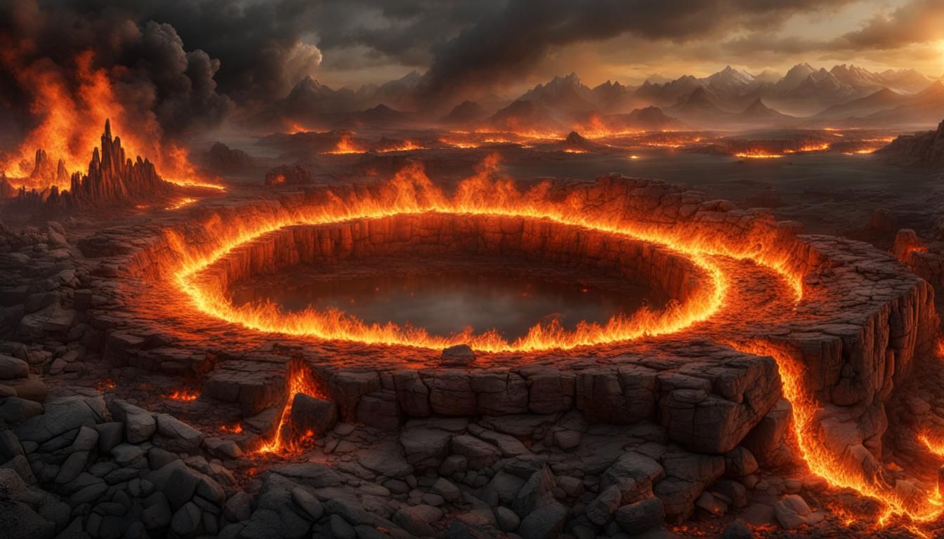 A ring of fire in a burning land