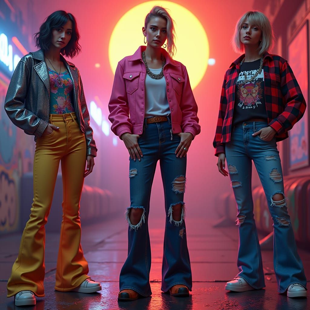 Retro Fashion Inspired by Past Decades in Matte Painting