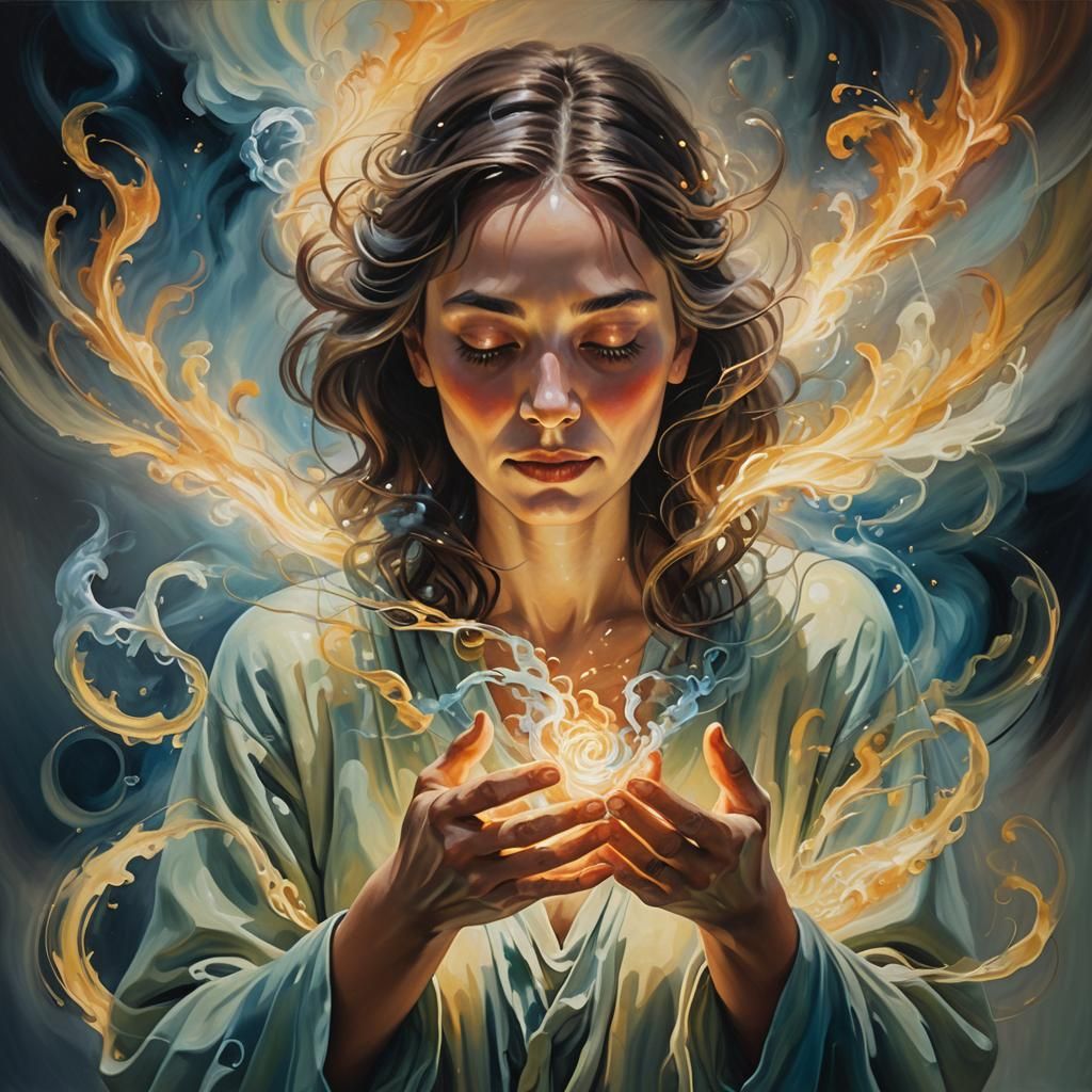 Ethereal Life Force in Surrealist Oil Painting