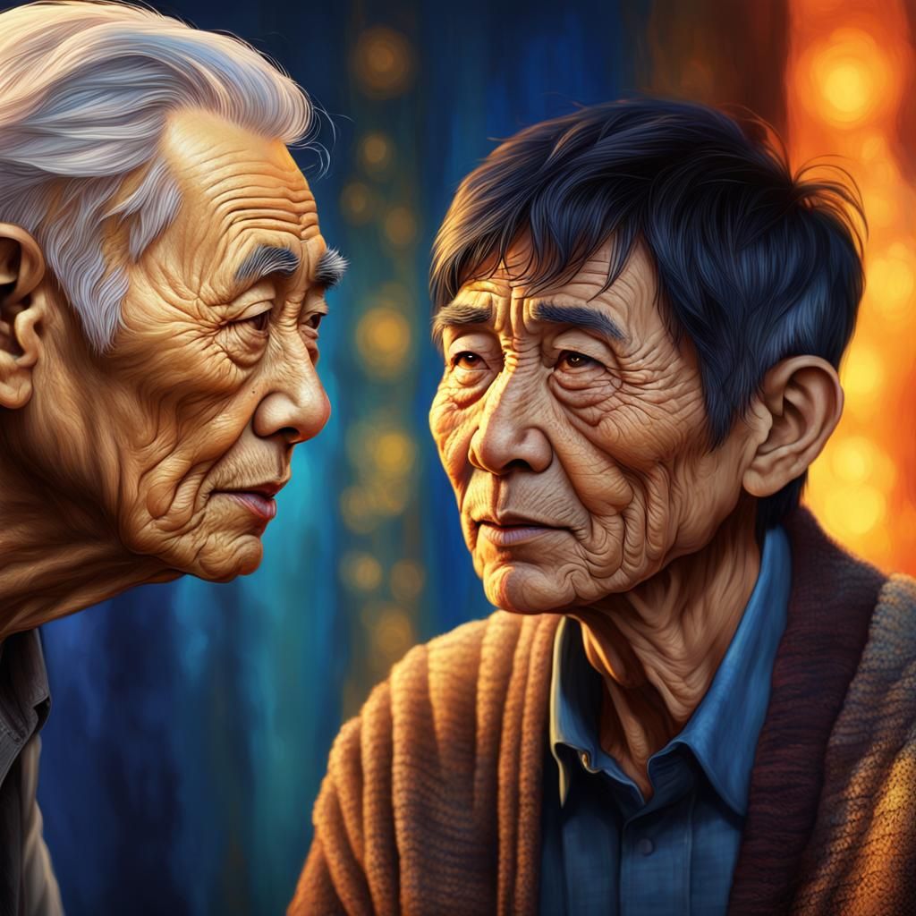 Hyperrealistic Interview of an Asian Elderly Person