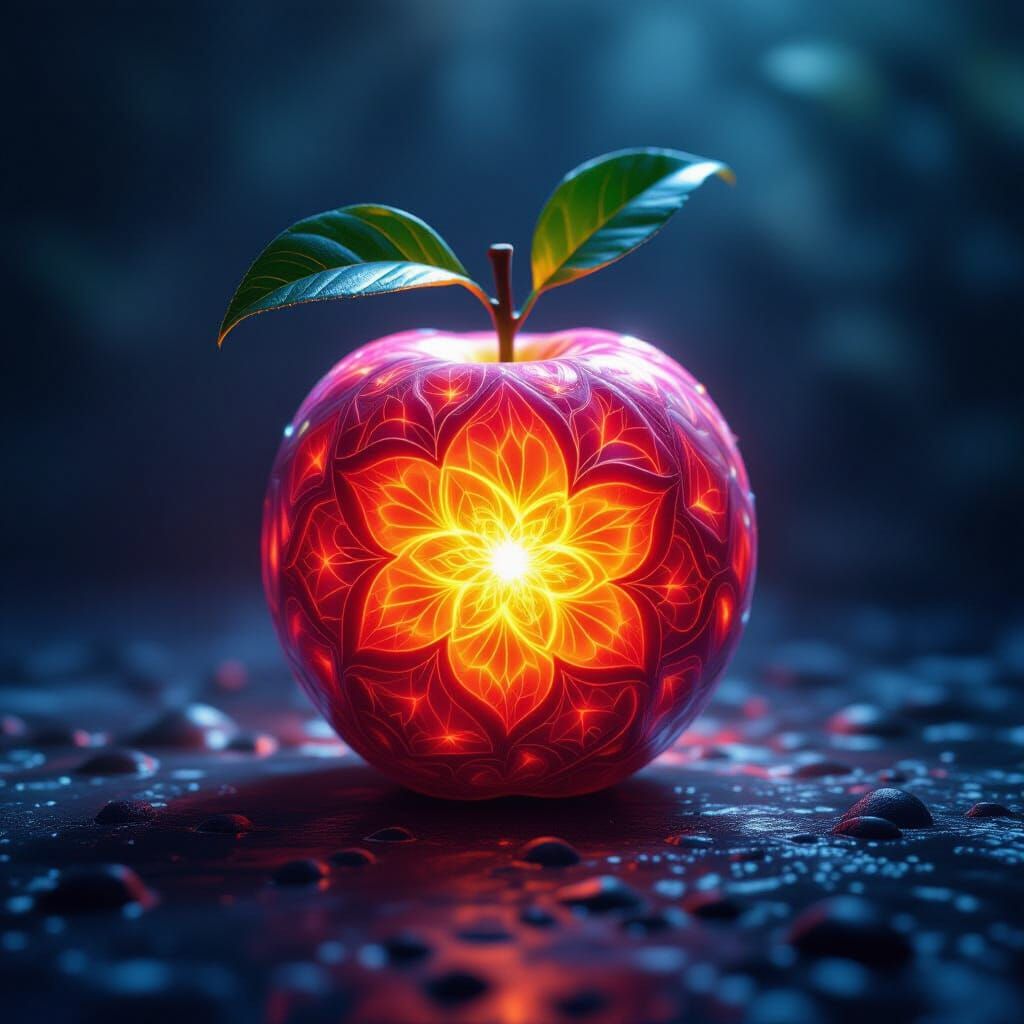 Mystical Glowing Fruit in Cinematic Light