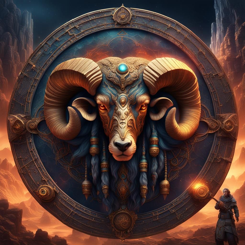 Aries Man in Mystical Technology Concept Art