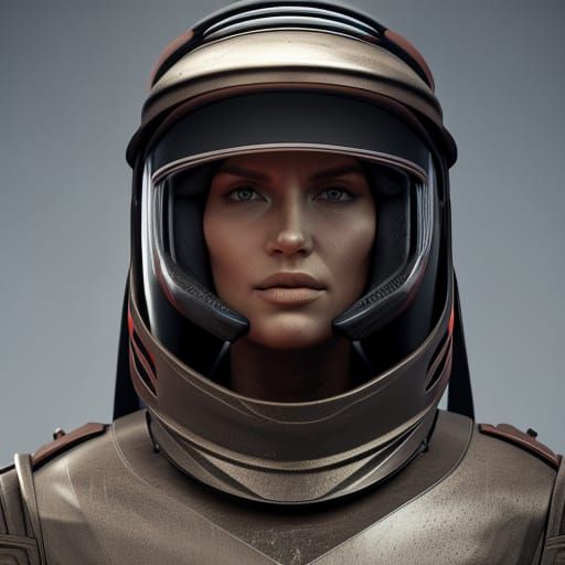 Dirt Biker Girl Portrait with Futuristic Sci-Fi Details