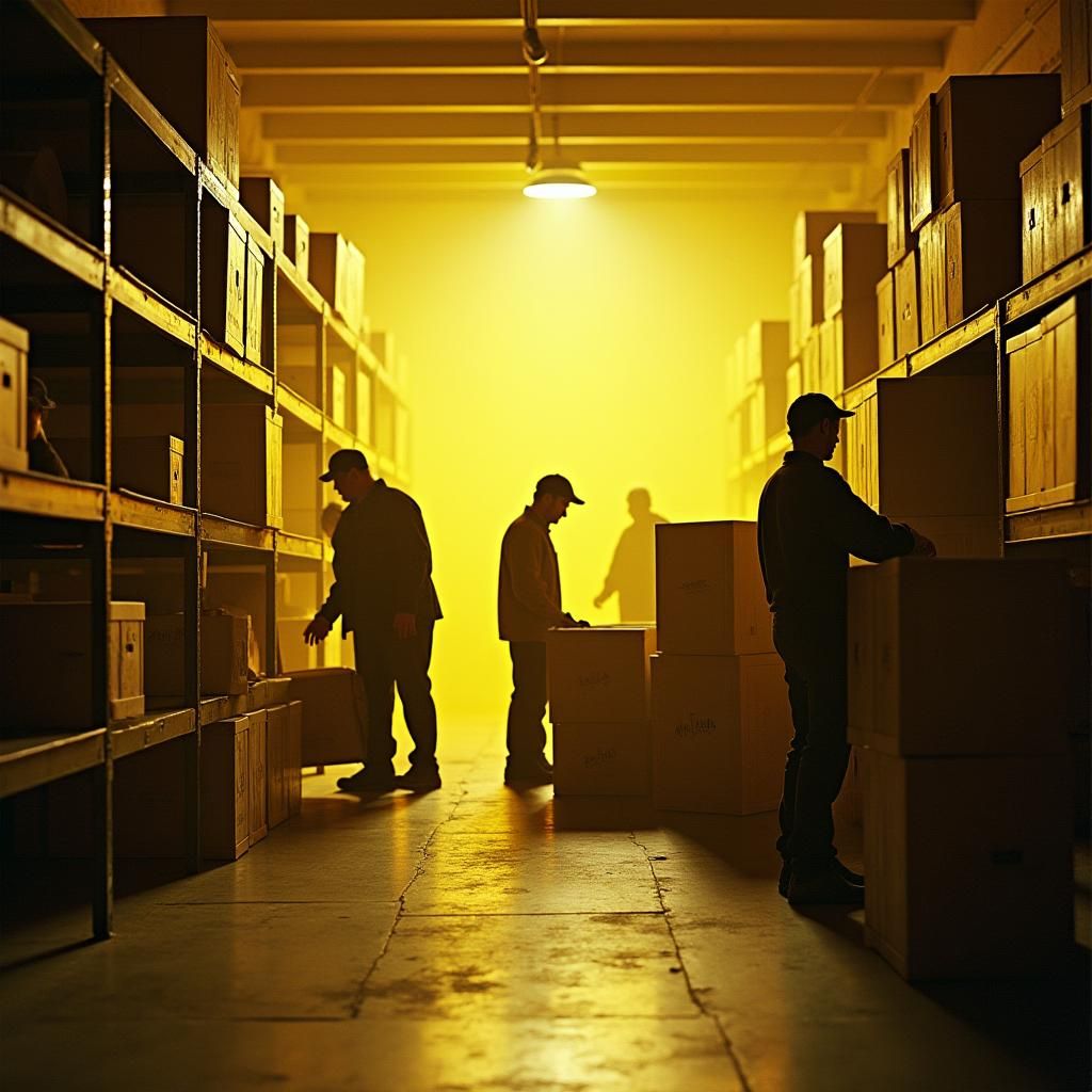 Vast Self-Storage Space in Cinematic Lighting
