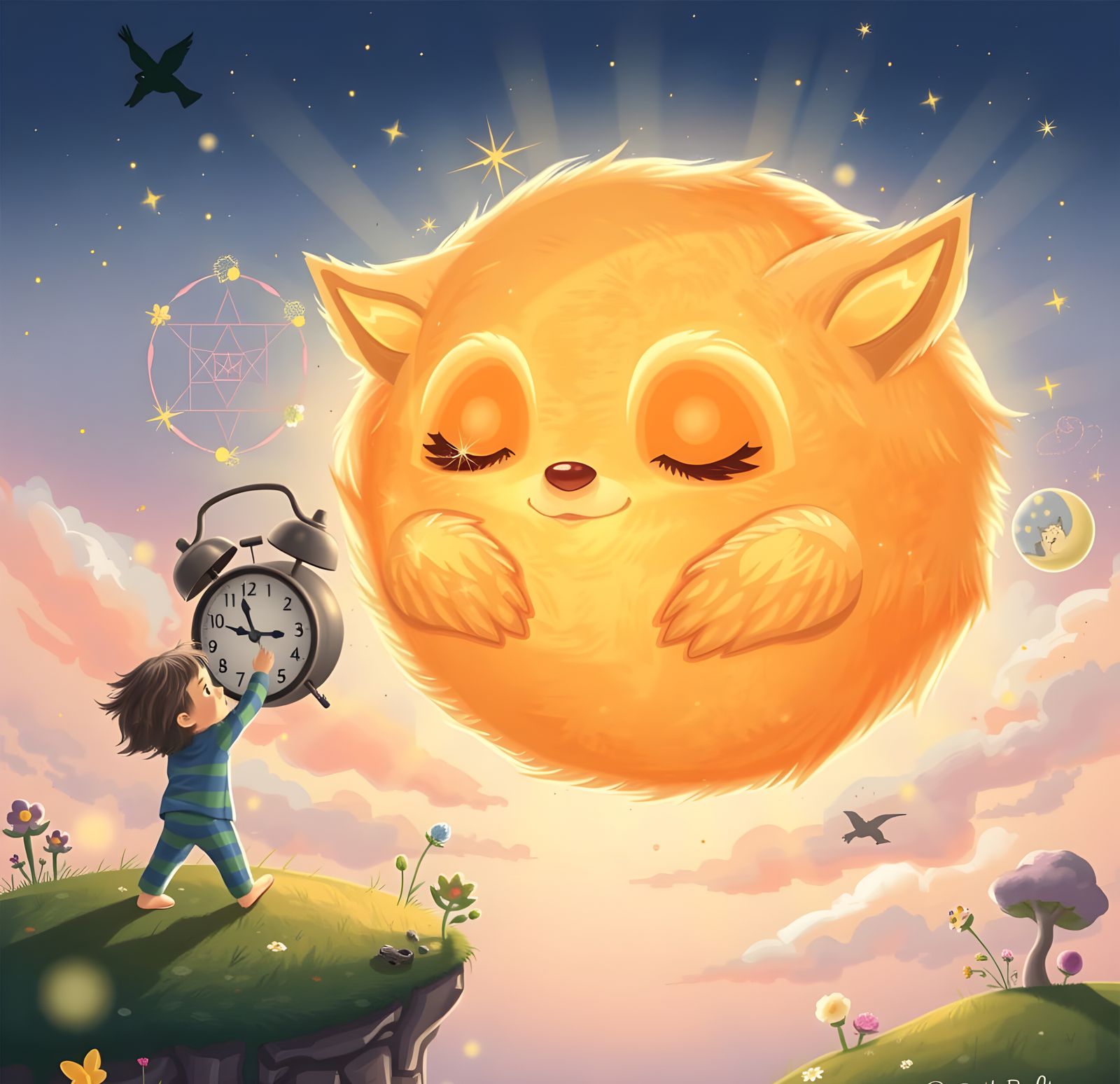 Child Wakes Giant Fluffy Sun