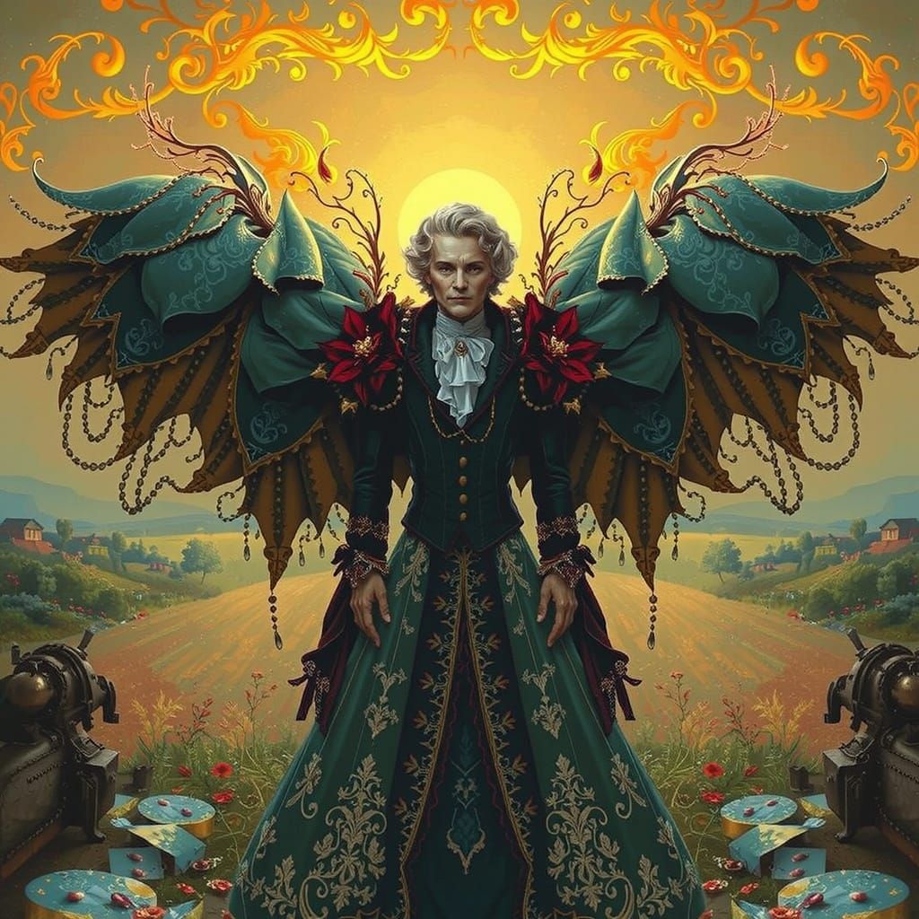 Rococo Figure in French Countryside