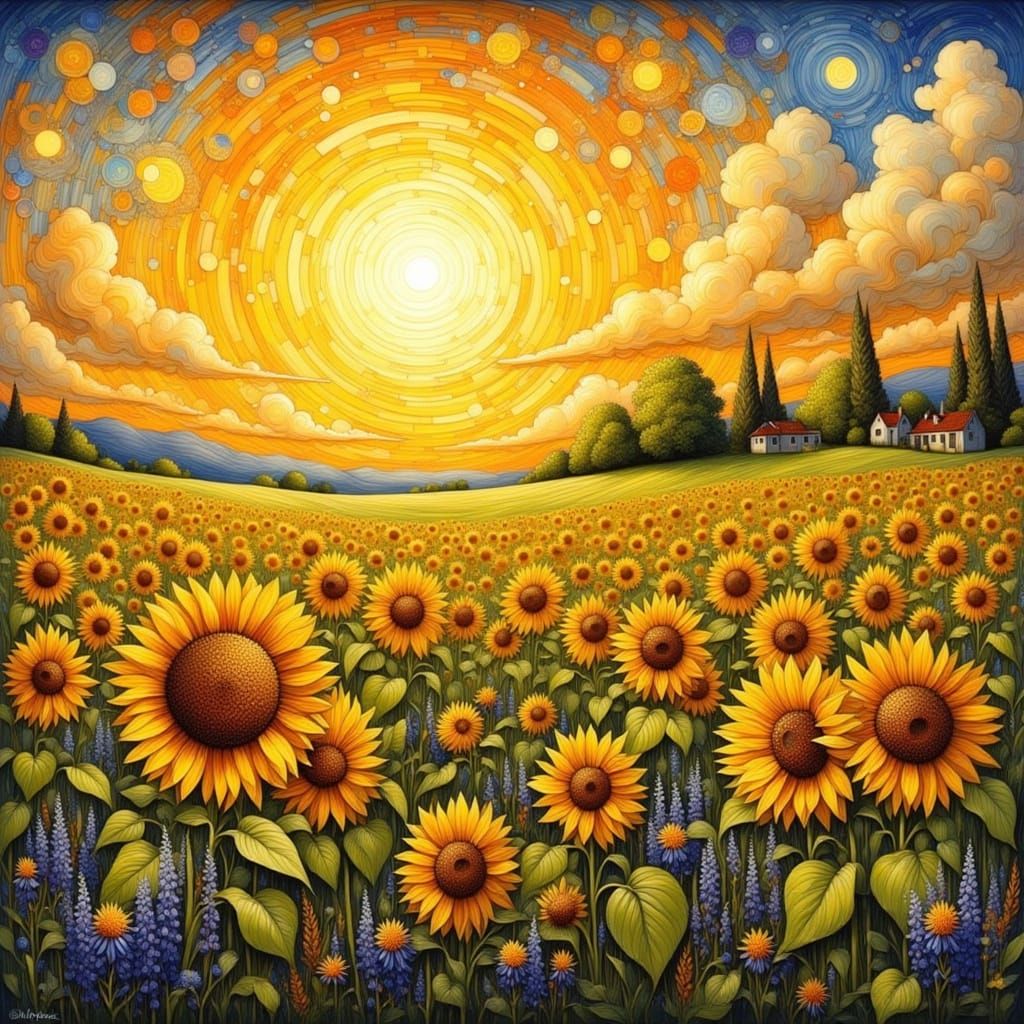 sunflowers like Vincent van Gogh
