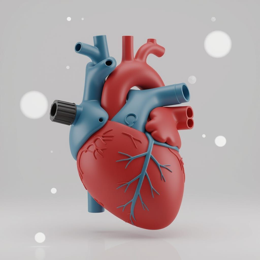 Surreal Heart Fusion: Organic Meets Mechanical Art