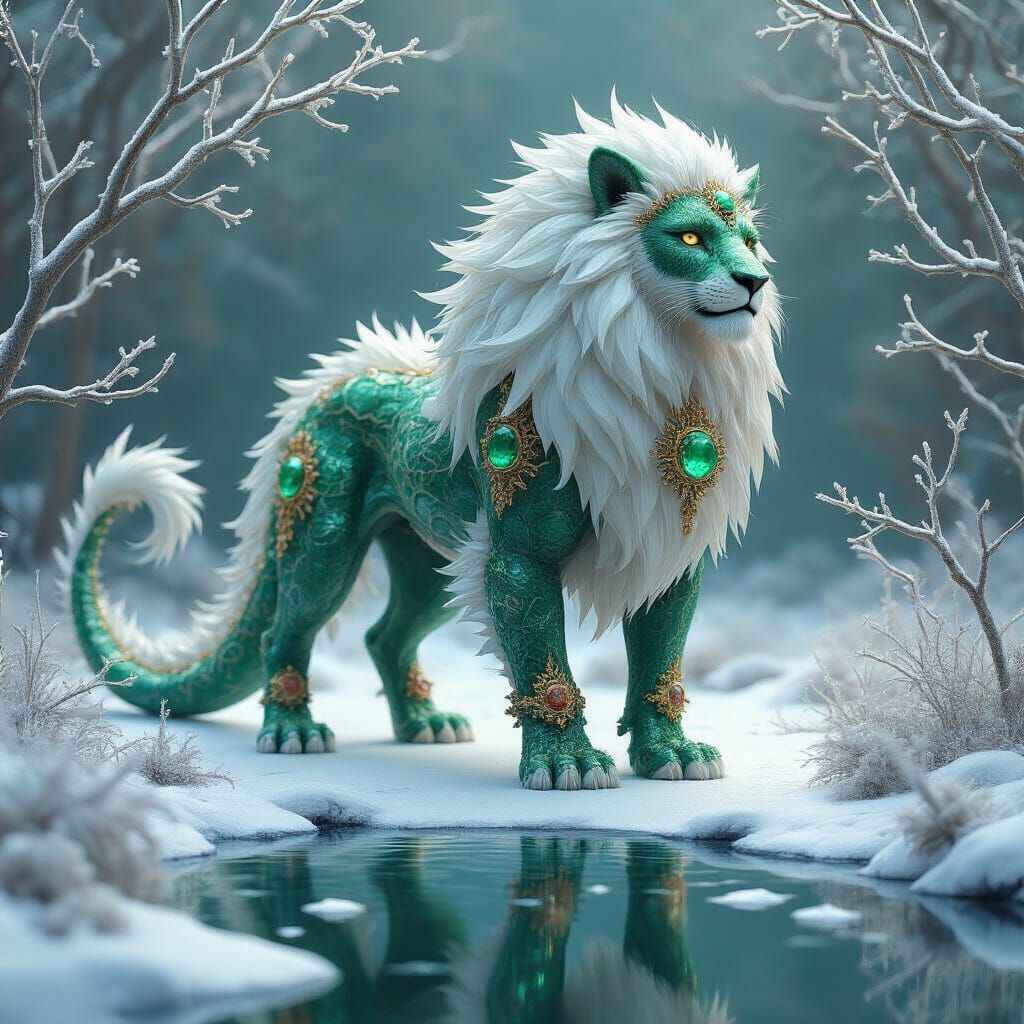 Emerald Leviathan in Winter Wonderland: Fantasy Realism