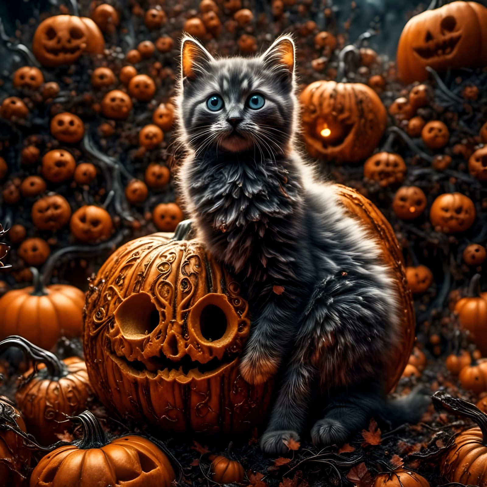 Pumpkin kitty