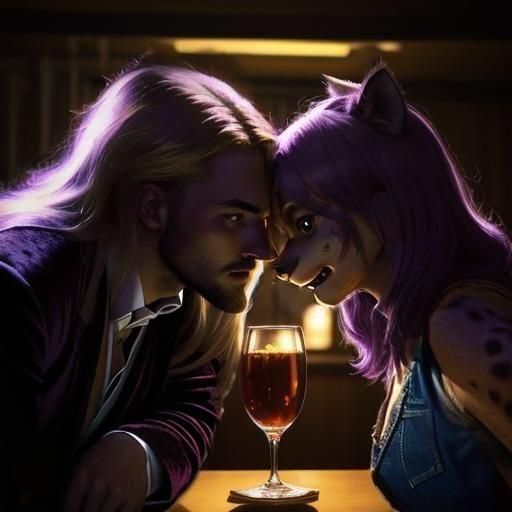 Romantic Dive Bar Date in Cinematic Lighting