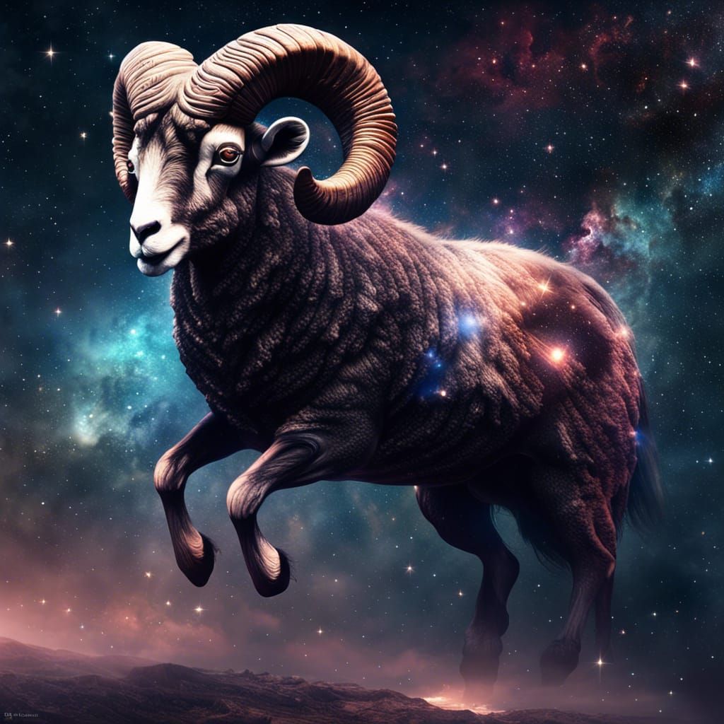 Galactic Ram Soaring Through Starry Skies