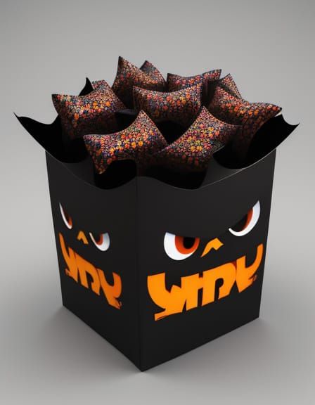 Spooky Candy Wrapper Concept Art in 3D