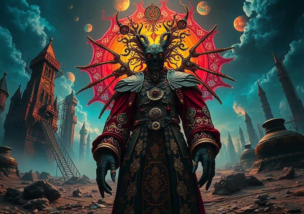 Mystical Being in Apocalyptic Landscape: Surreal Sci-Fi Phot...