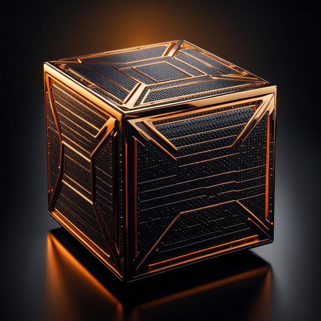 hyperrealistic wet shining black hypermodern equipment squar...