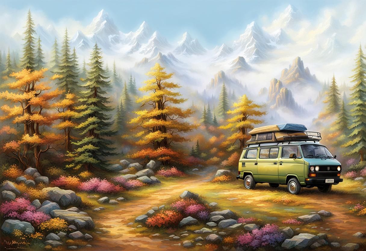 Vanagon T3 Syncro in Ethereal Fantasy Landscape