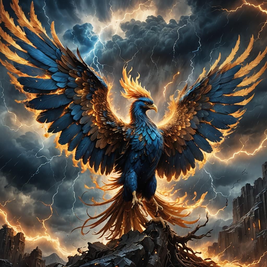 Phoenix in Storm: Digital Matte Painting