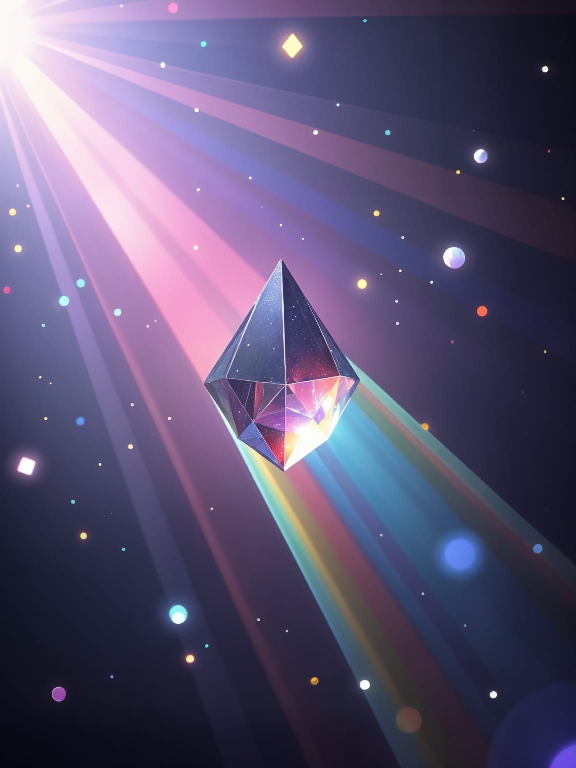 Light Refraction Through Prism Creates Rainbow