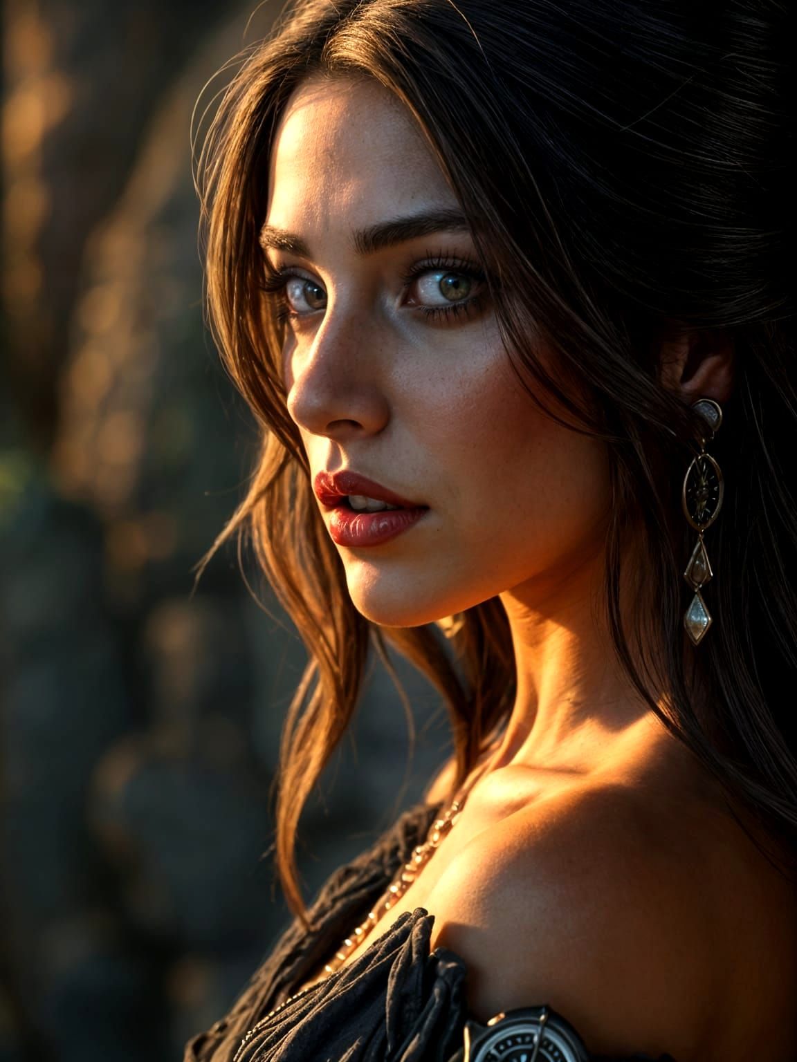 Portuguese Woman Portrait in Fantasy Concept Art Style