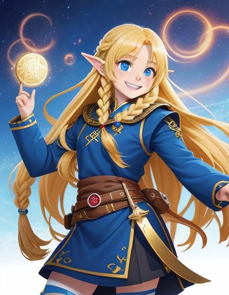 Cheerful Halfling Cleric in Anime Style