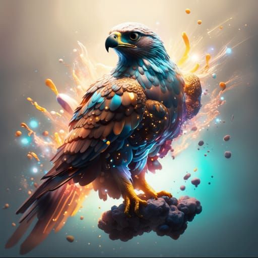 AI Generated Image of an Astral Hawk