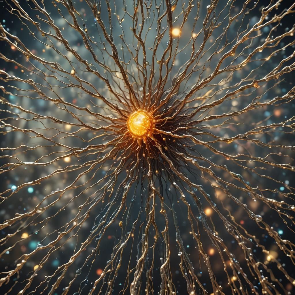 Macro Retina View with Light Photons and Cinematic Lighting