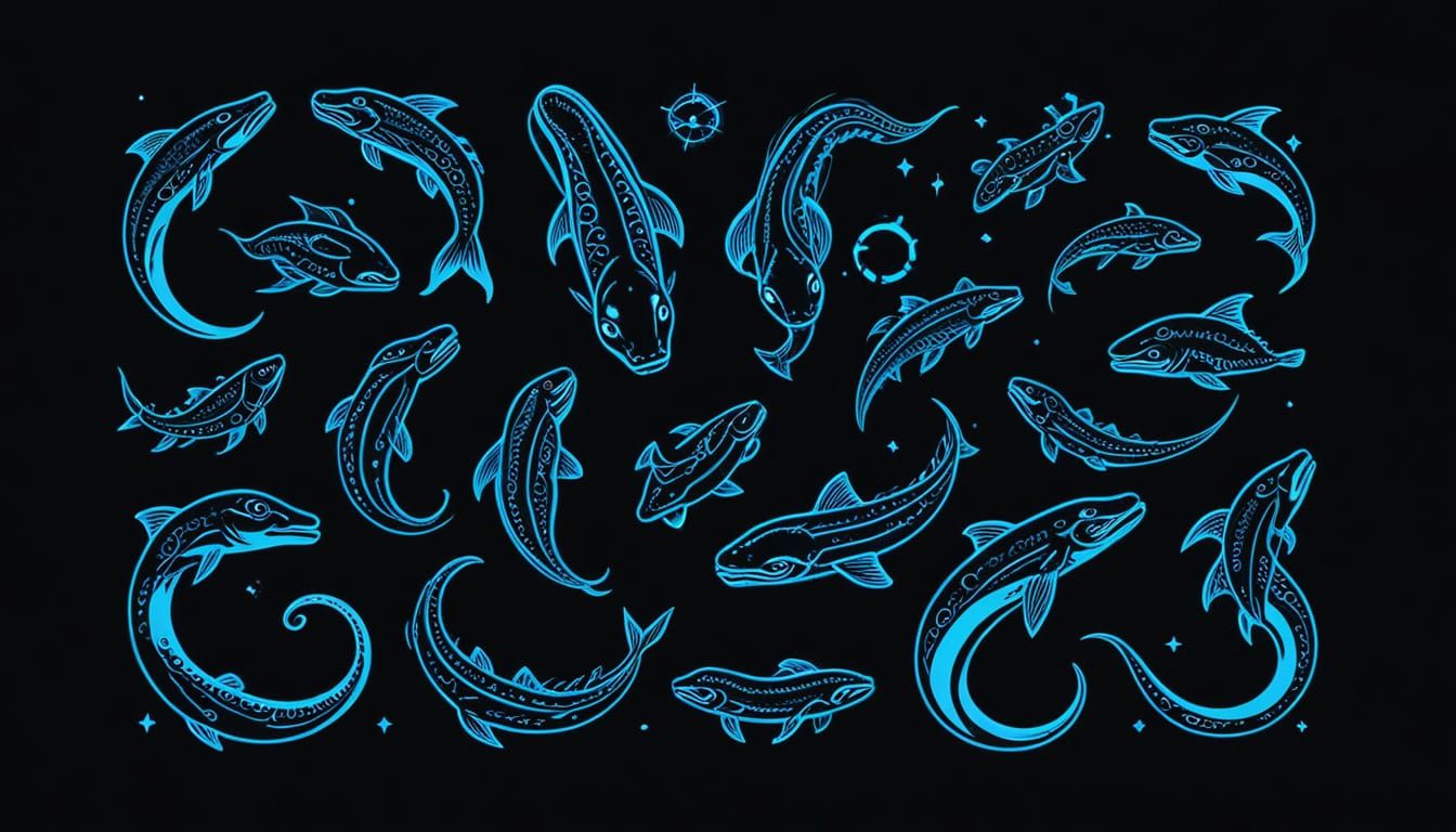 Minimalist Electric Eel Flash Tattoo Sheet