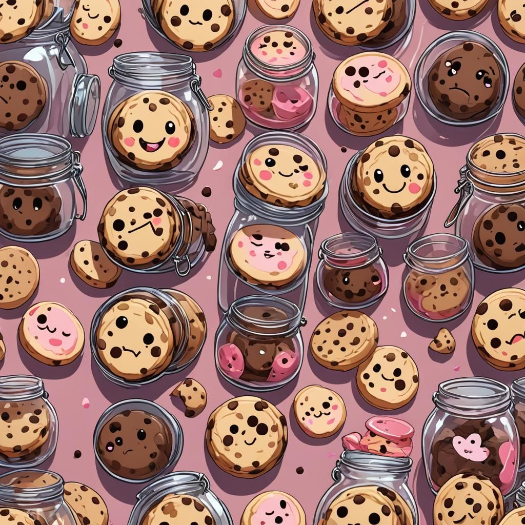 Delightful Anime Cookies in Manga Style
