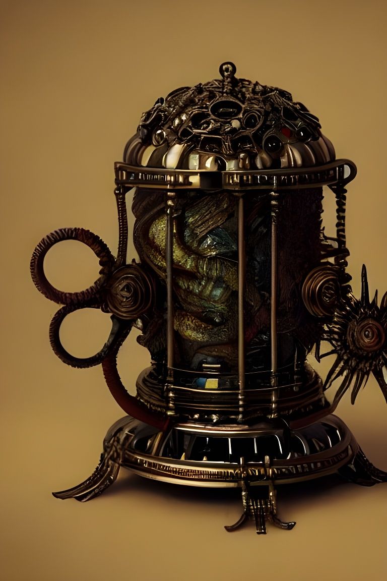 Ornate Eldritch Bong with Aquarium, Detailed 3D Render