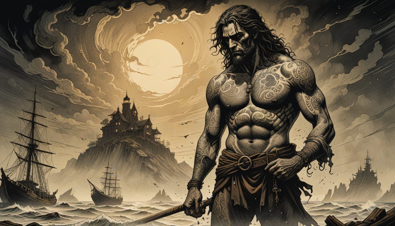 Dark Sailor Adrift in Shipwrecked Glory