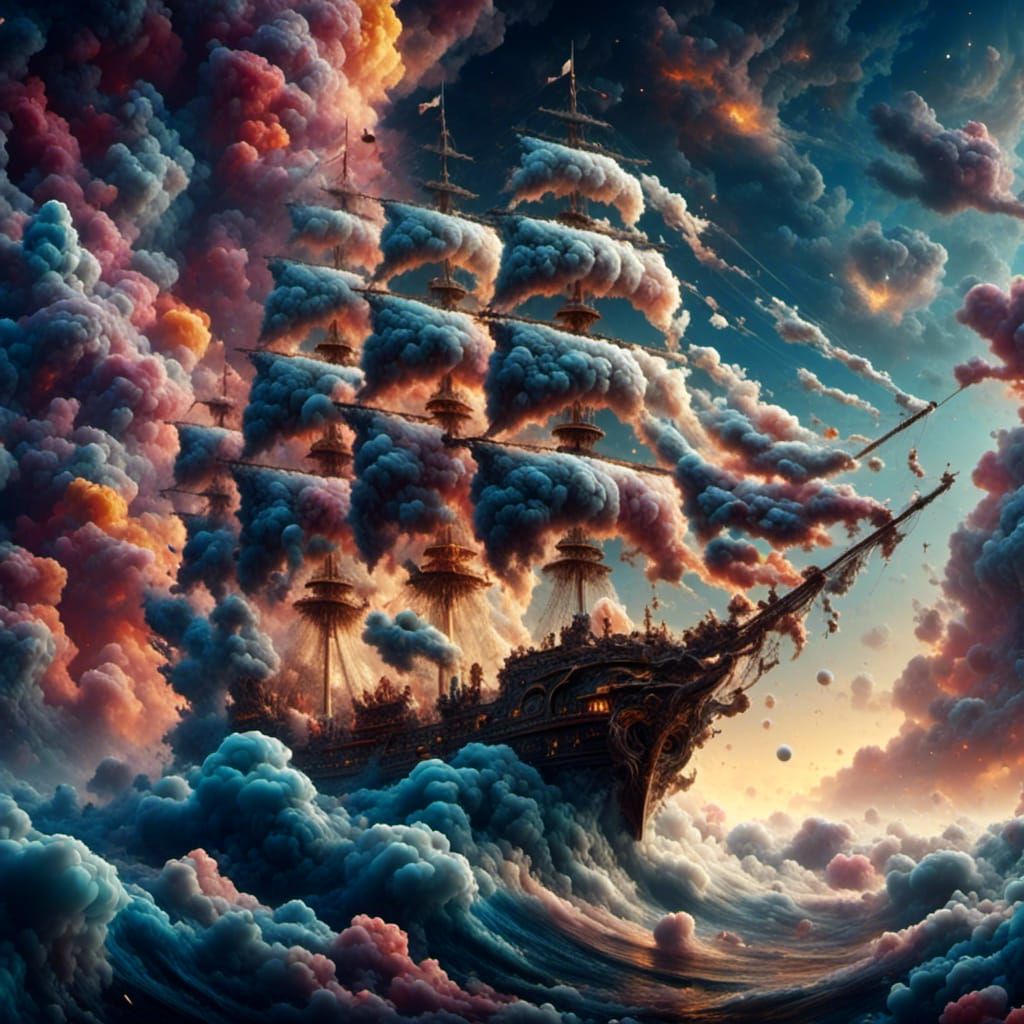 Epic Sailing Ship Among the Stars