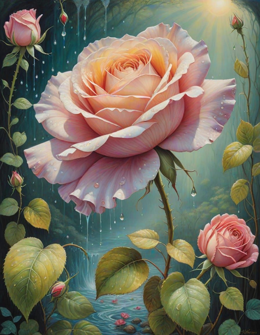 Rose in Impressionist Bloom