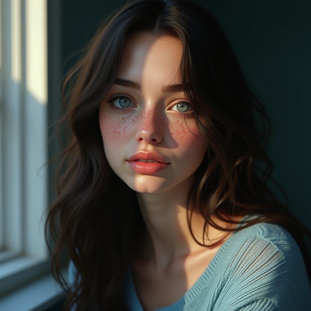 Ethereal Young Woman in Soft Focus