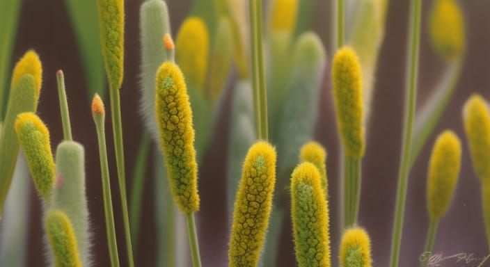 Fox Tail Millet Chalk Drawing in Daylight