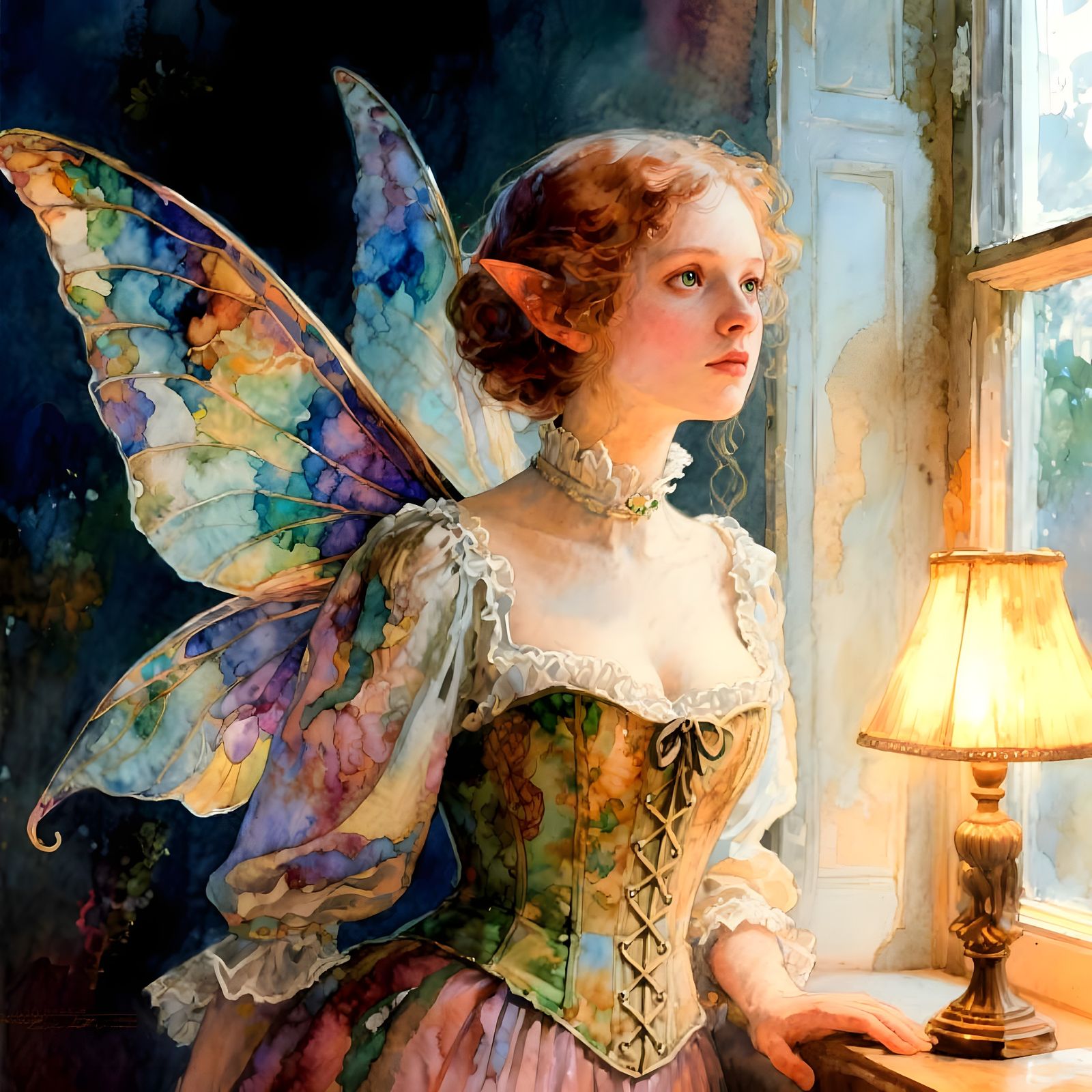 Watercolour and alcohol ink. Seedream test