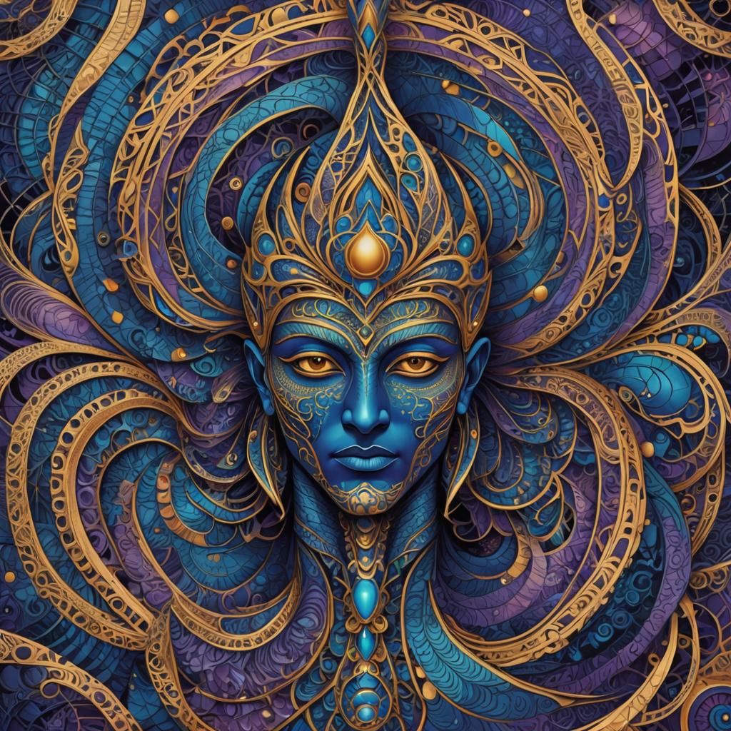 Abstract Fractal of Goa'uld Apophis in Sci-Fi Style