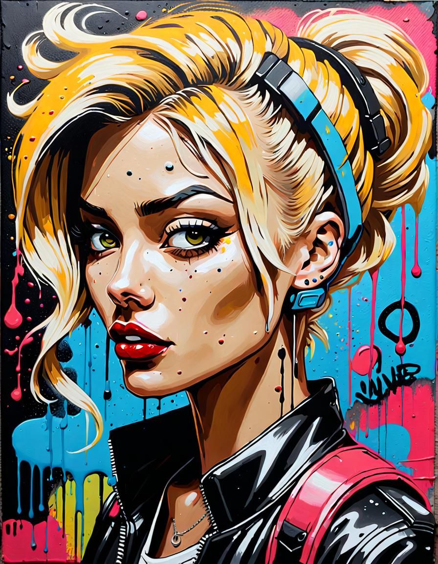 Blonde Preference in Powerpunk Graffiti Art