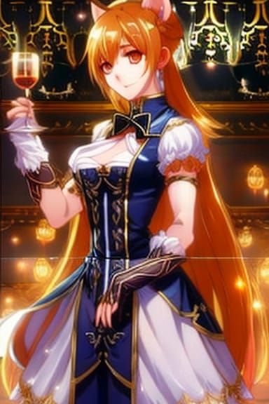 Fox Maid in Cafe: Anime Style Splash Art