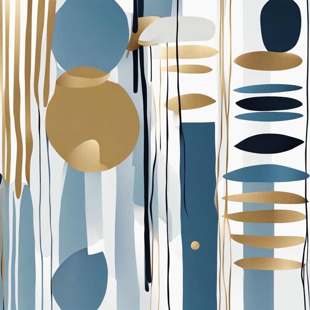 Modern Abstract Boho Shapes in Digital Art