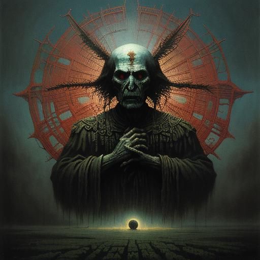 Terrifying Pow Wow in Gothic Horror Style